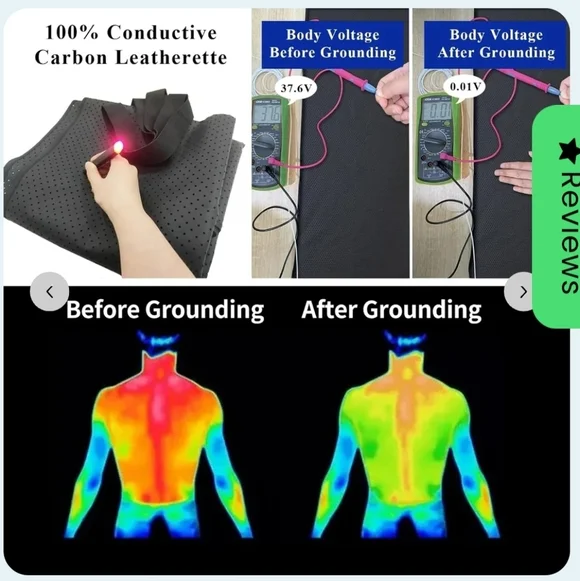 NWT GroundingFlo Sleeping Earthing Leather Mat Pad 68cm X 185cm - Picture 2 of 4